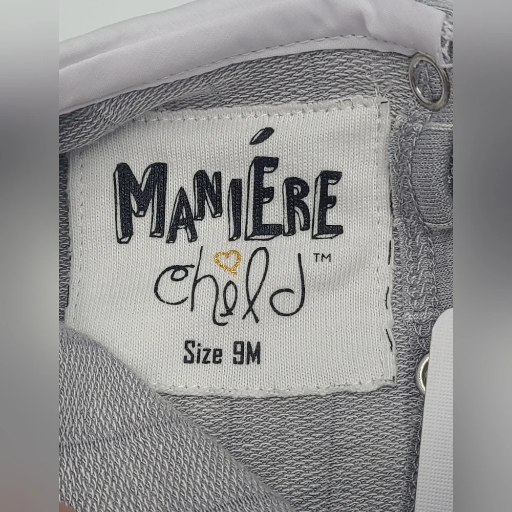 NEW Maniére baby boy raised stripe footed sleeper size 9 months